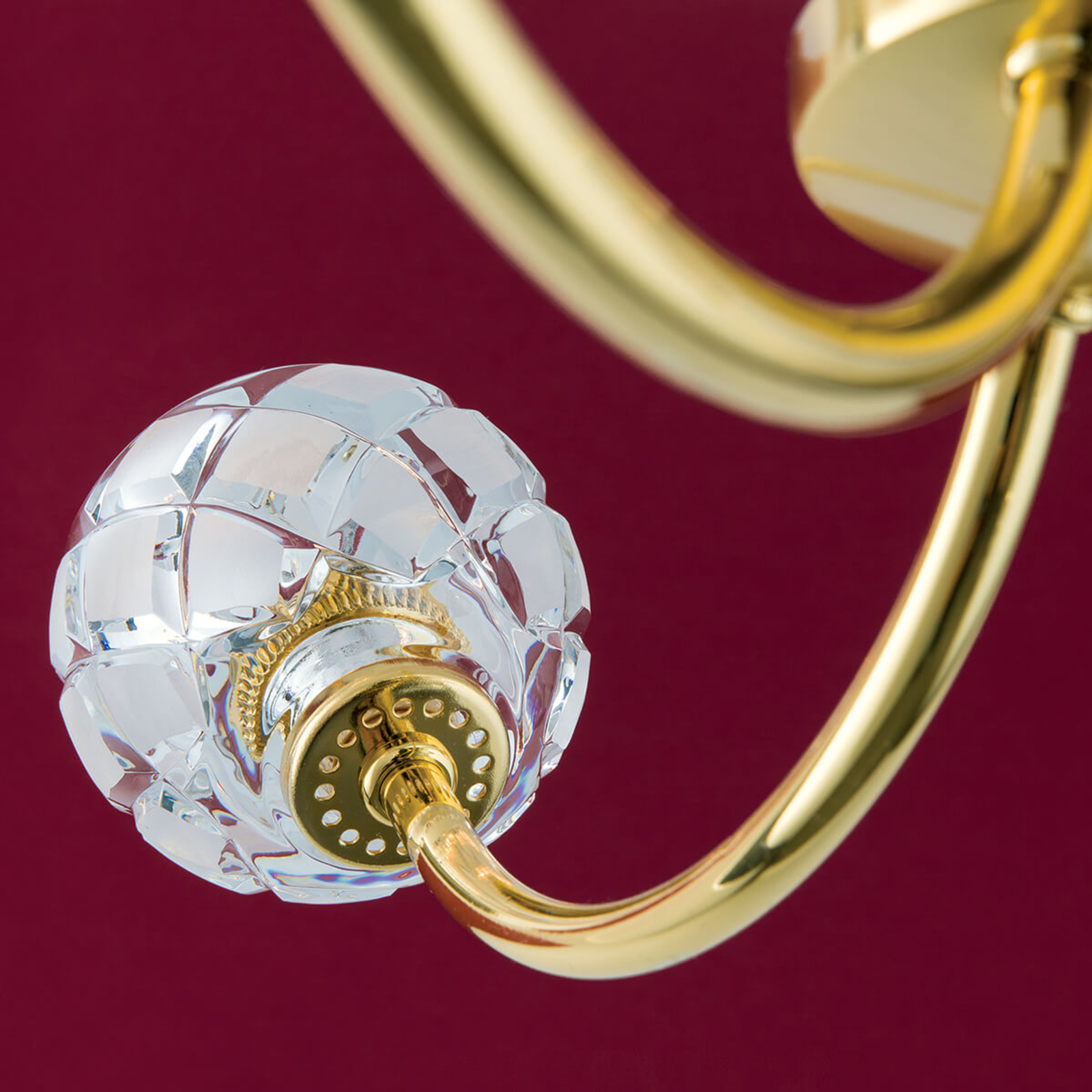 "Maderno" švininio krištolo pakabinamas šviestuvas, aukso spalvos, 51 cm