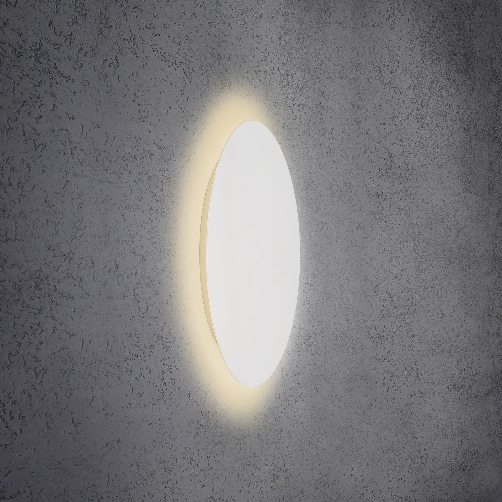 Escale Blade LED wall light, matt white, Ø 59 cm