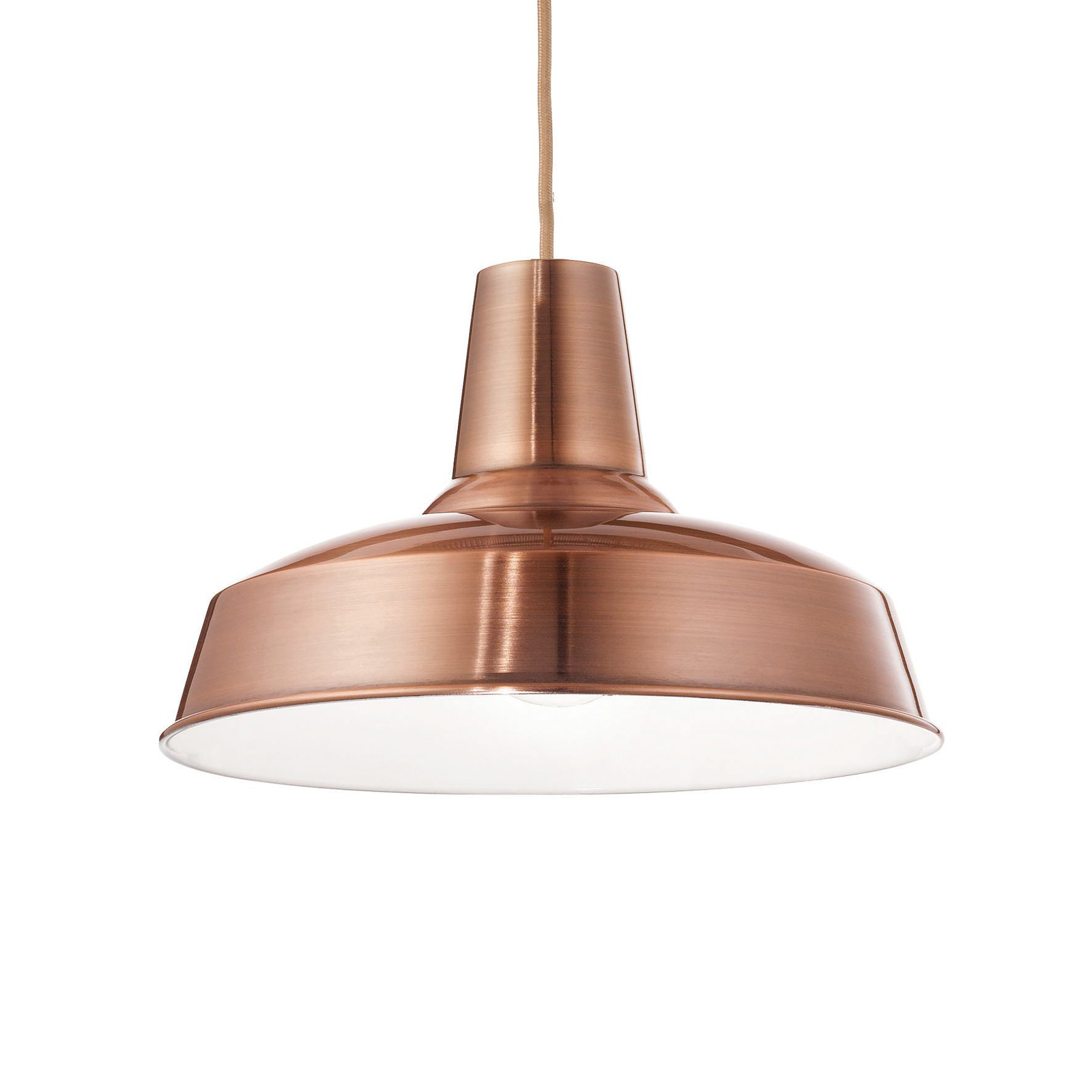 Ideal Lux Moby, candeeiro suspenso, cor de cobre, metal, Ø 35 cm