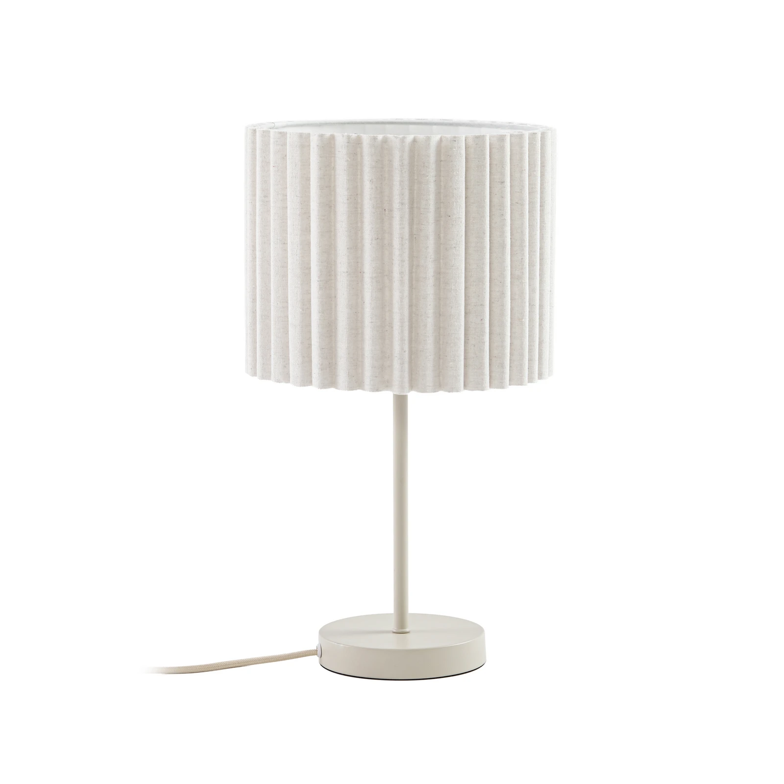Lindby Libbie stolna lampa, visina 45 cm, lan, krema, E27