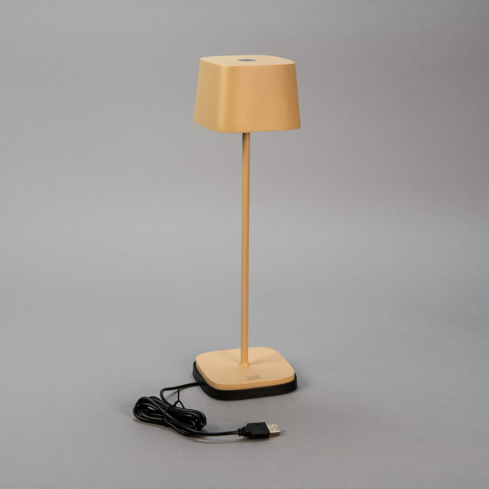 LED tafellamp op batterijen Capri, hoogte 36 cm, zandkleurig, IP54