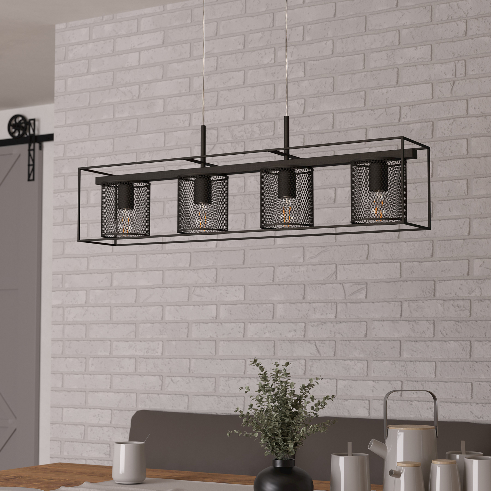 Obesek Catterick, črna barva, štiri odtenki v kletki