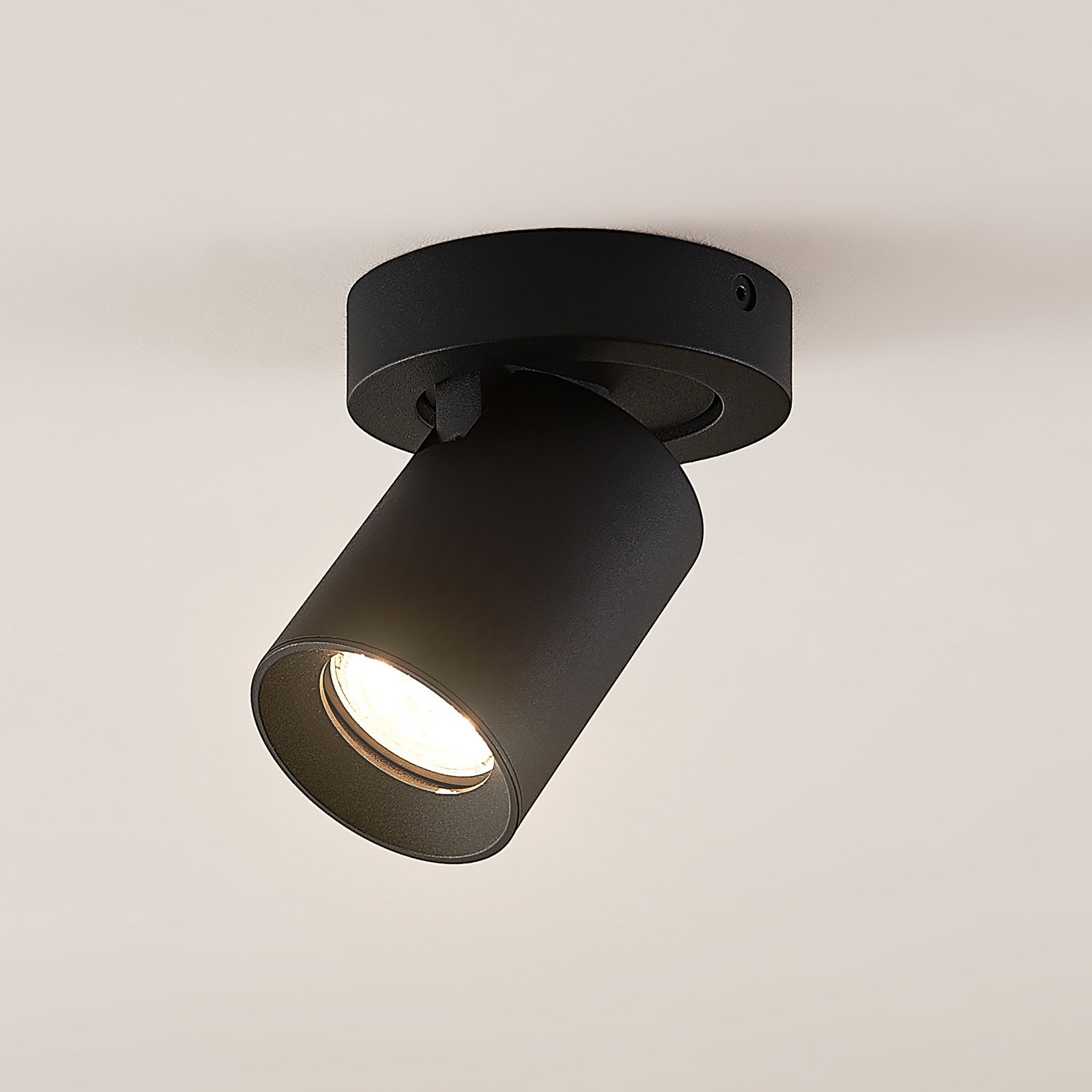 Plafonnier Spot LED GU10, Montage en Surface, Rond, Noir 