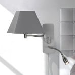Hotel textile wall light with LED reading light
