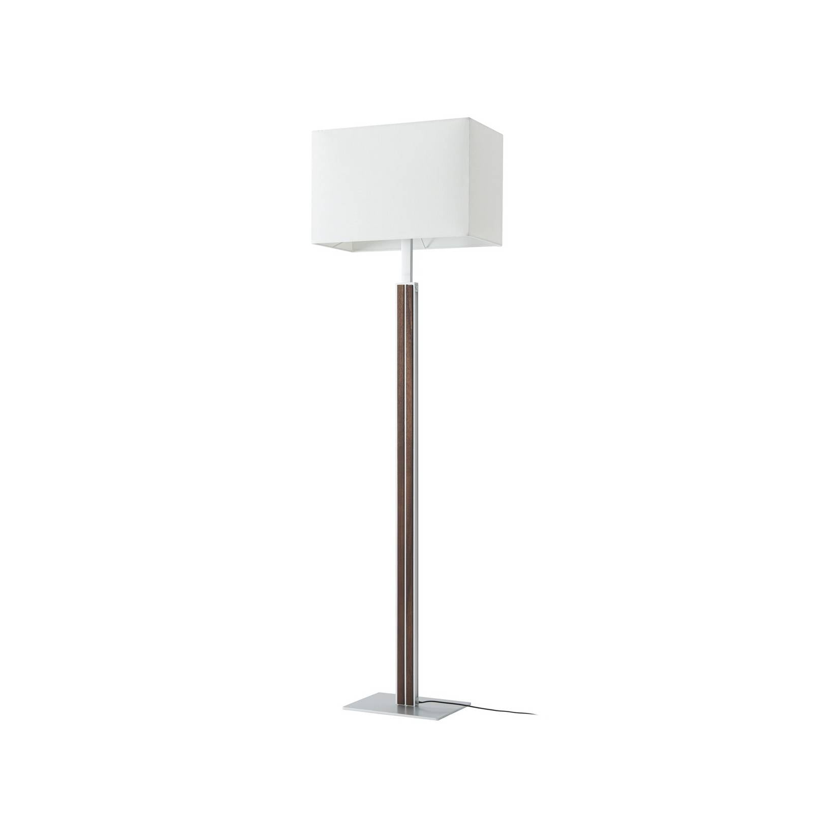 Quitani LED-Stehlampe Lisene, walnuss/silber/natur 162cm dim