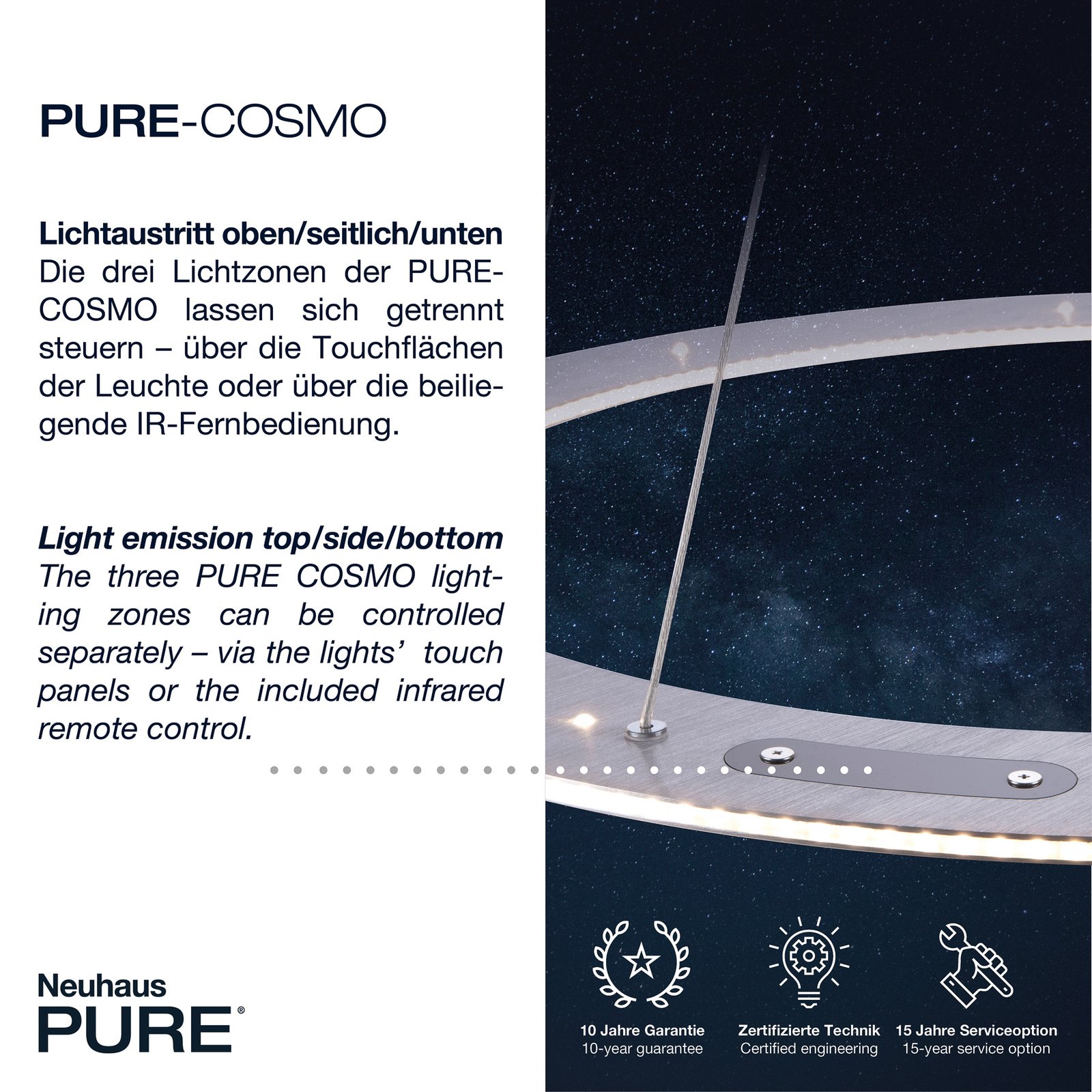 PURE Cosmo LED cu suspensie cu LED Ø 55cm