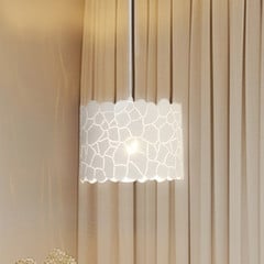 Lámpara colgante Aralena de Lindby, blanca, metal, Ø 26 cm