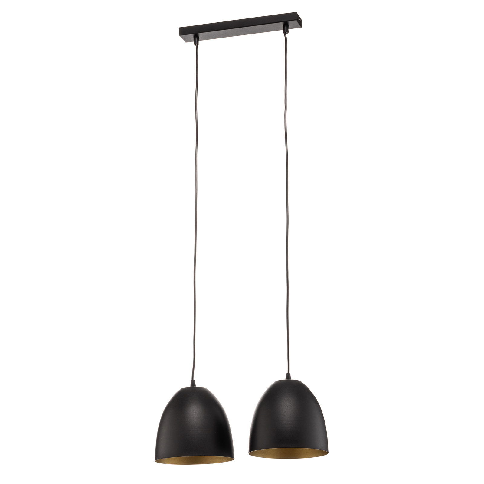 Hanglamp Lenox, 2-lamps, zwart/goud