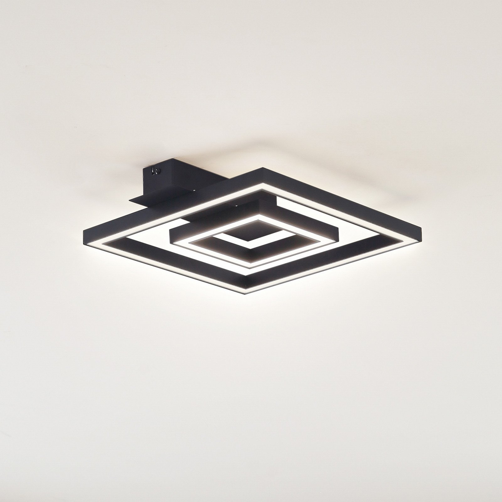 Lindby plafonieră LED Madamo negru 30 cm 3000K aluminiu - Camera de zi / sufragerie - modern