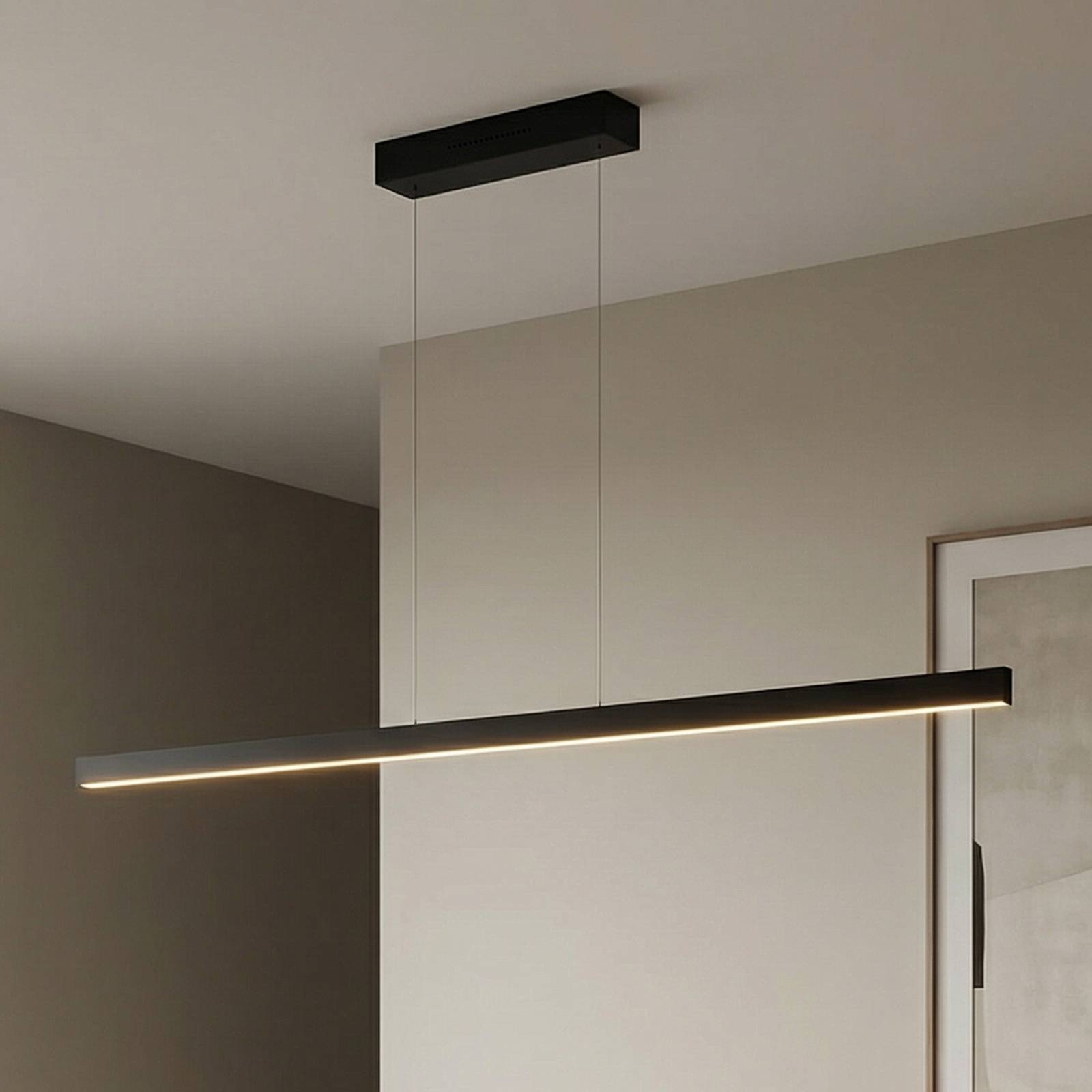 Knapstein Suspension LED Linda-132, noir, CCT, commande gestuelle