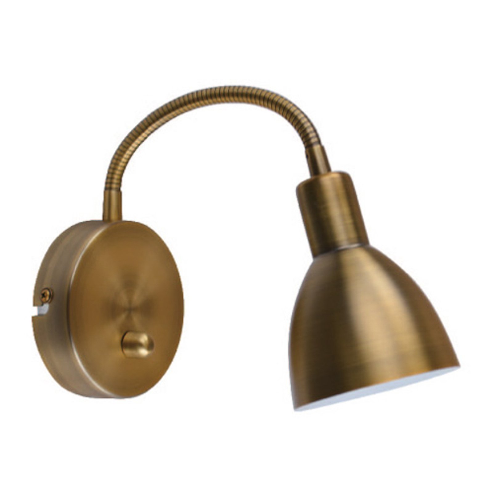 Lindby Amrei wall lamp, dimmable, old brass