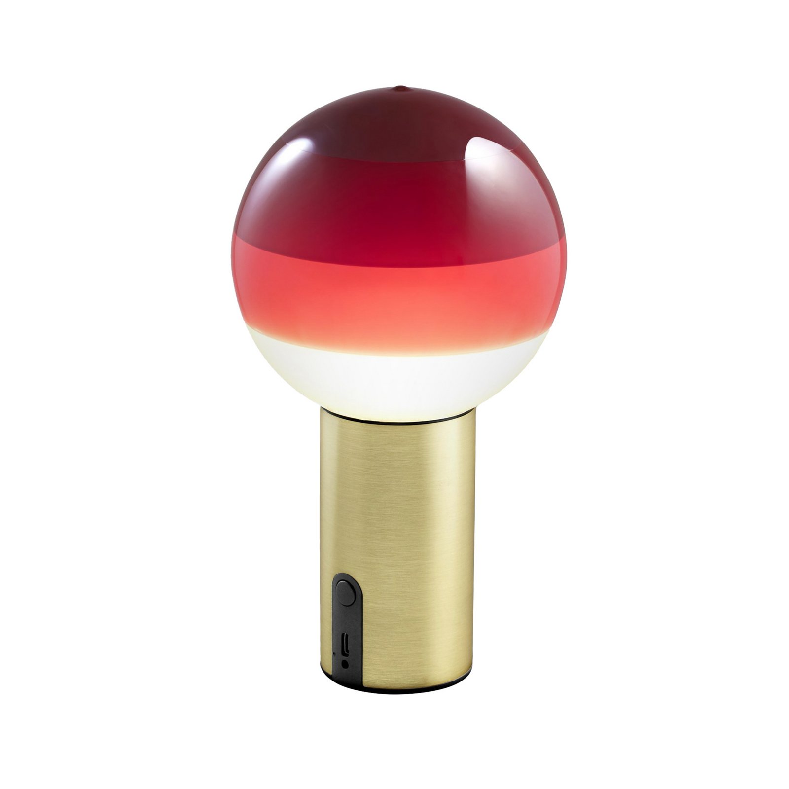 MARSET batteridrevet bordlampe Dipping Light, rød/messing, dimbar