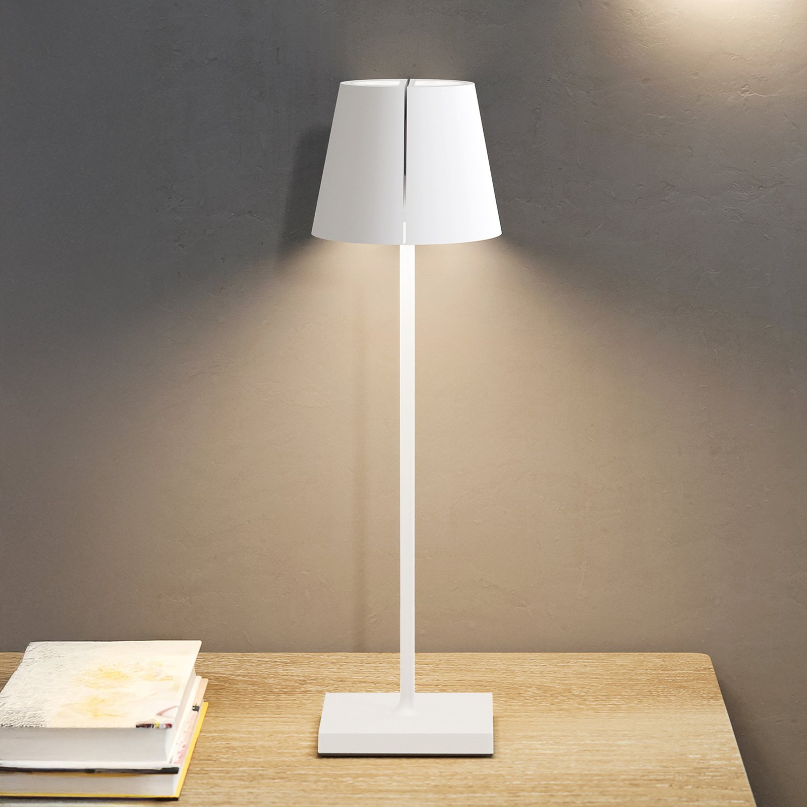 Nuindie tango LED-bordslampa, vit, IP20, dimbar