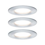 Paulmann Nova 3 spots encastrés LED rond fixe alu