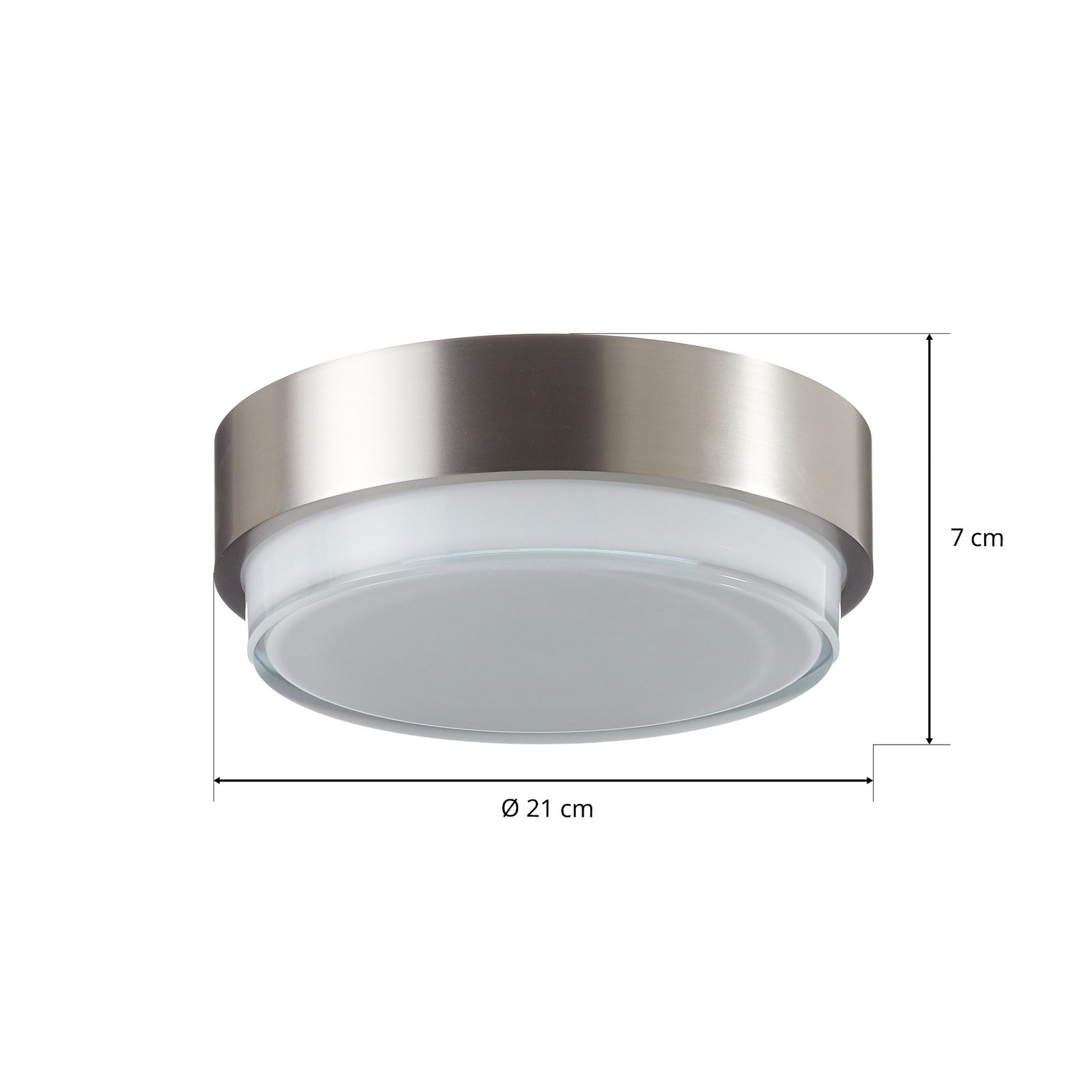 BEGA 50536 LED ceiling light 930 steel Ø 21 cm