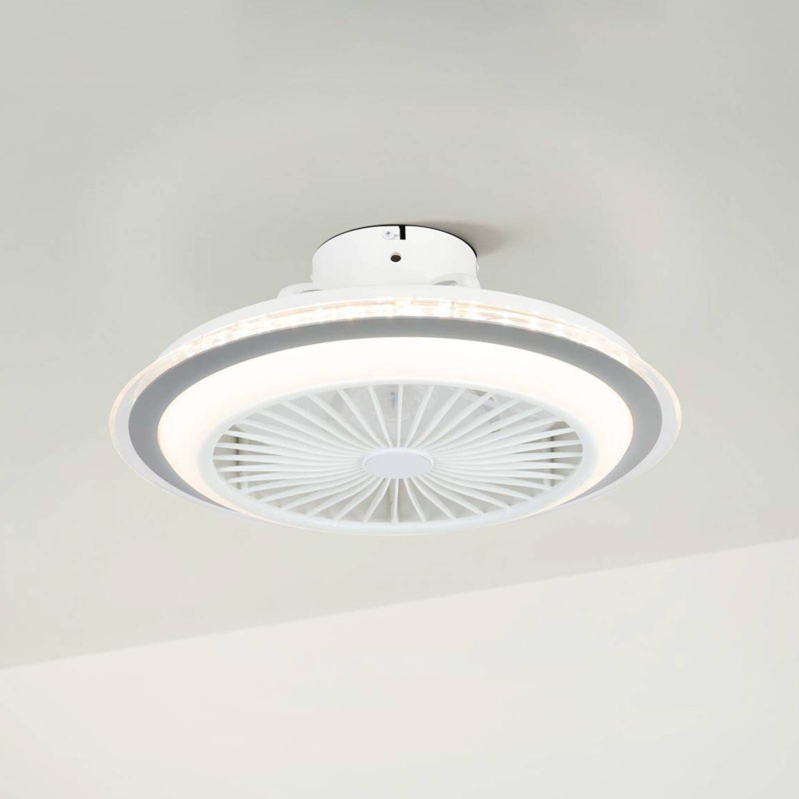 EGLO Ventilateur plafond Albufeira LED CCT blanc/gris