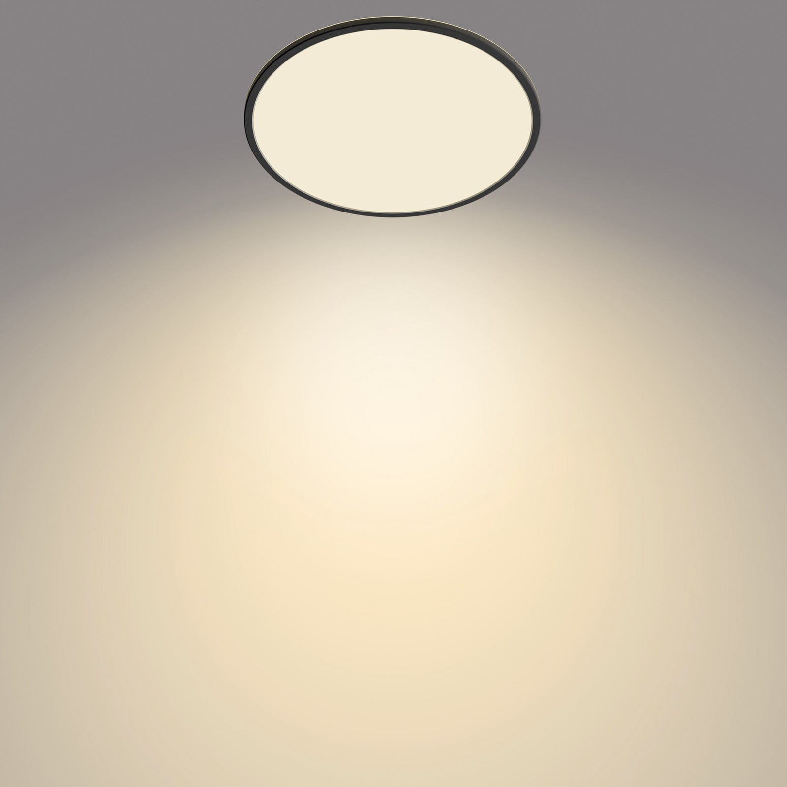 Philips SuperSlim plafonieră 2.700K Ø42cm negru - Studiu / Birou - Metal