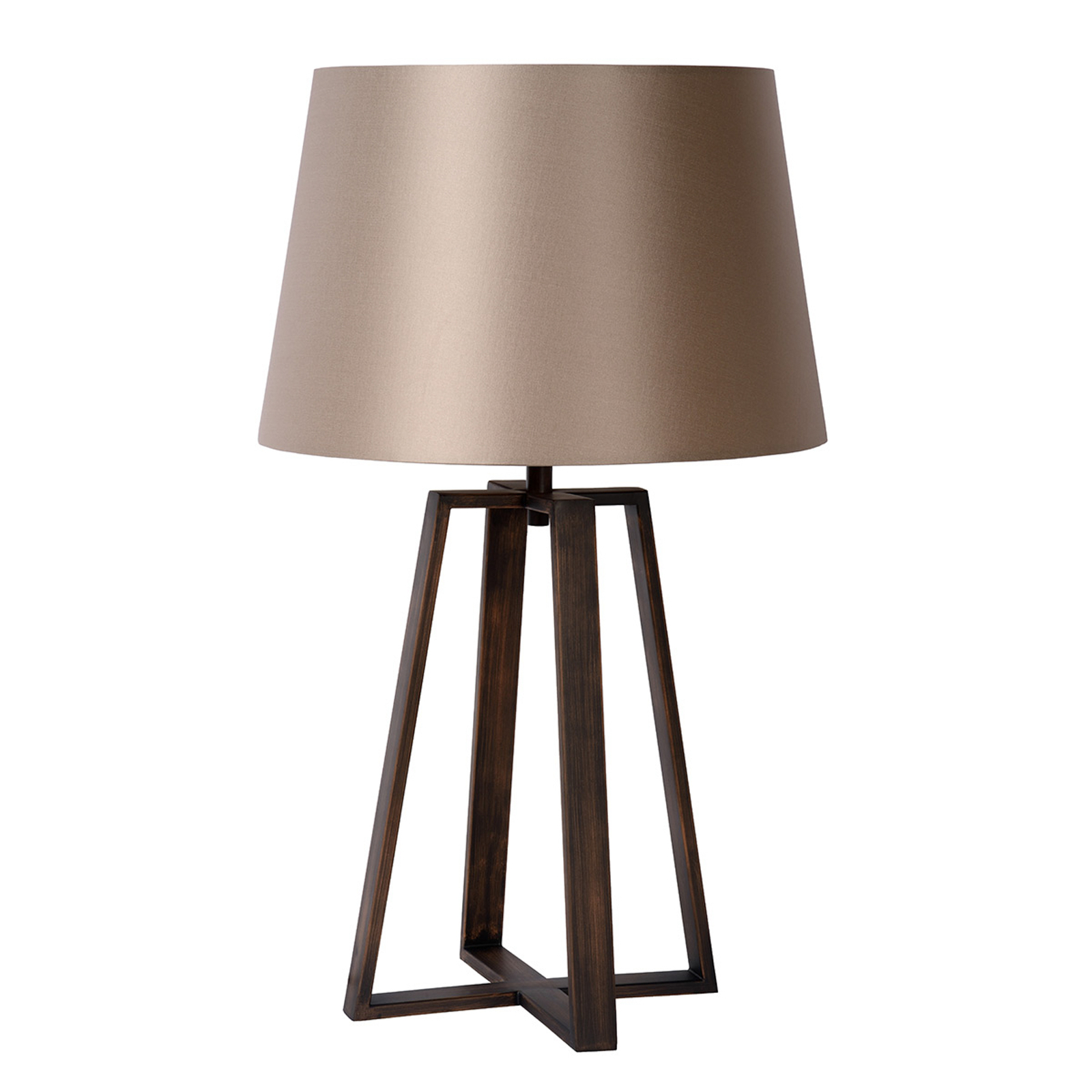 Lampa stołowa Coffee Lamp z brązowym kloszem z tkaniny