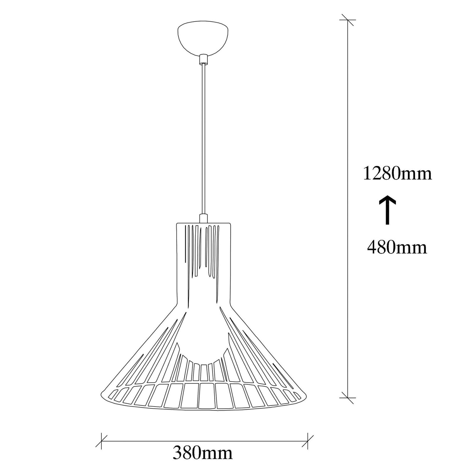 Lámpara colgante Fellini MR-757, negra, metal, Ø 38 cm