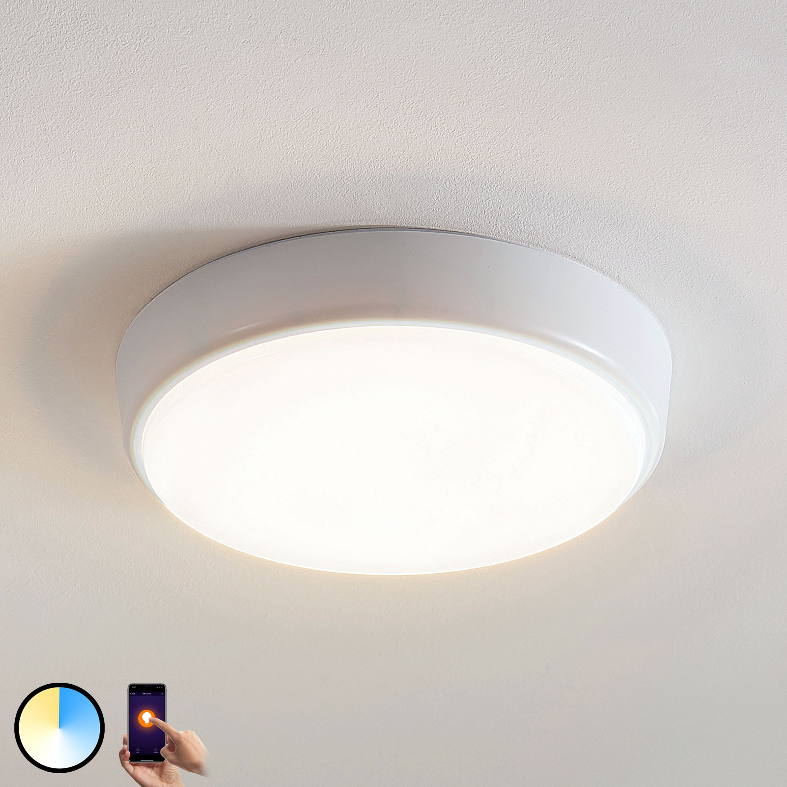 Arcchio Finn LED-Deckenleuchte, Smart, Ø 25 cm