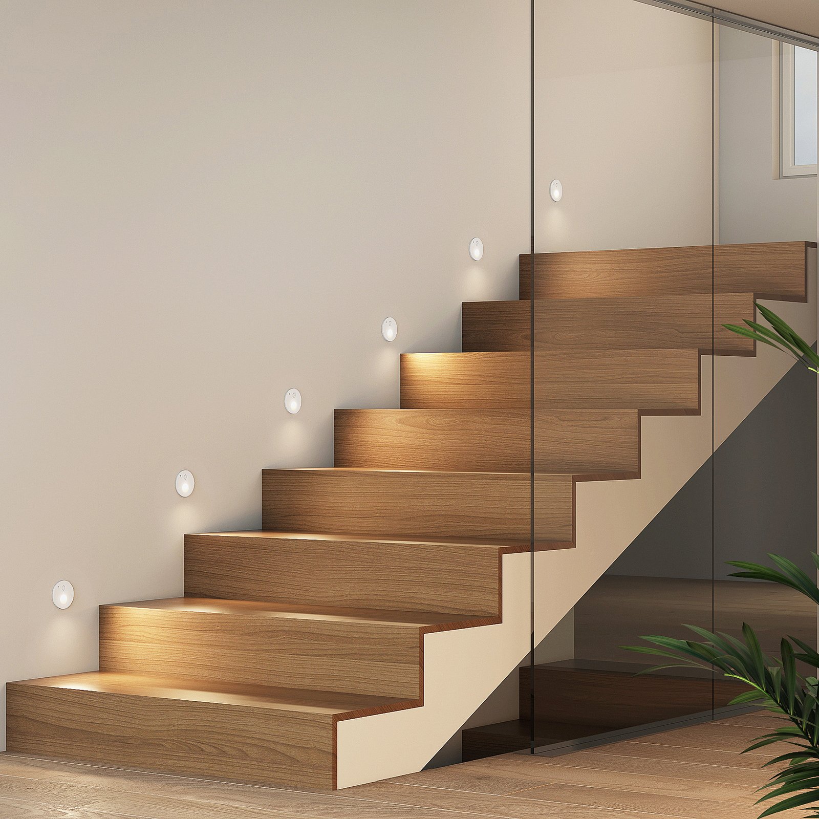 Neru Round LED Built-in Wall Lamp w/Sensor White - Arcchio