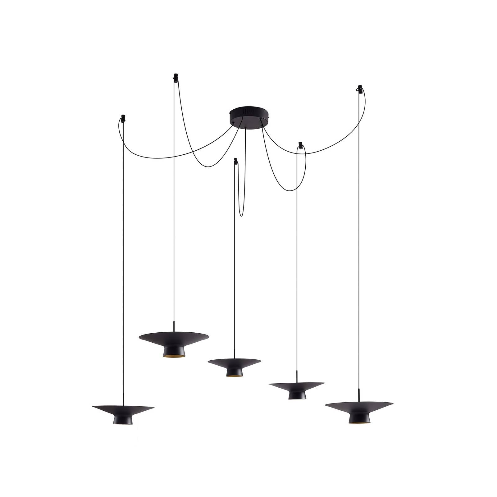 Lindby LED-Hängeleuchte Norvind, 10-flammig, schwarz, dim.