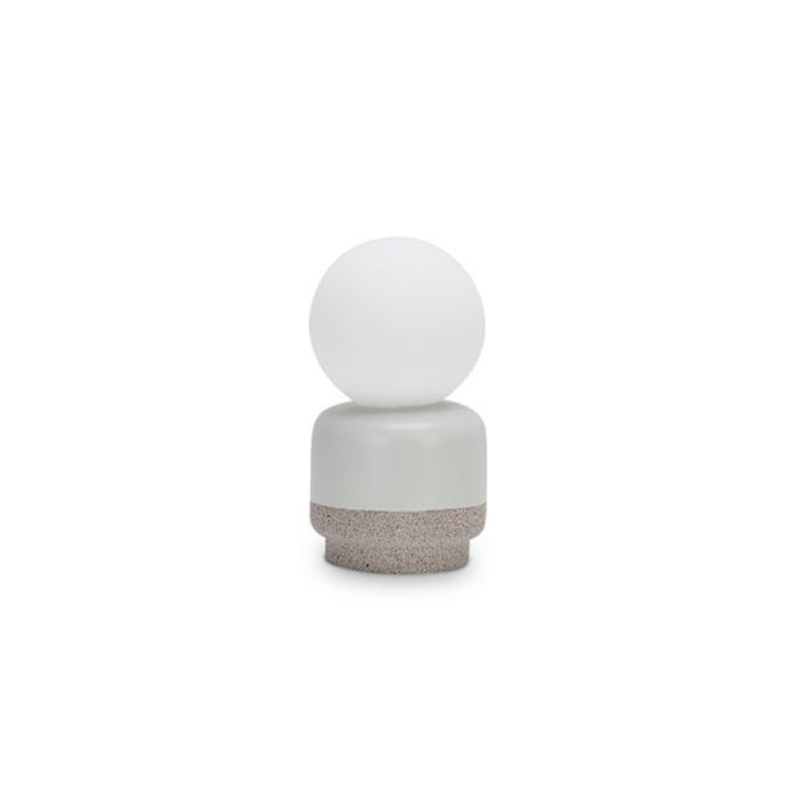 Ideal Lux Krémová stolová lampa, výška 19 cm, biela, omietka, opálové sklo