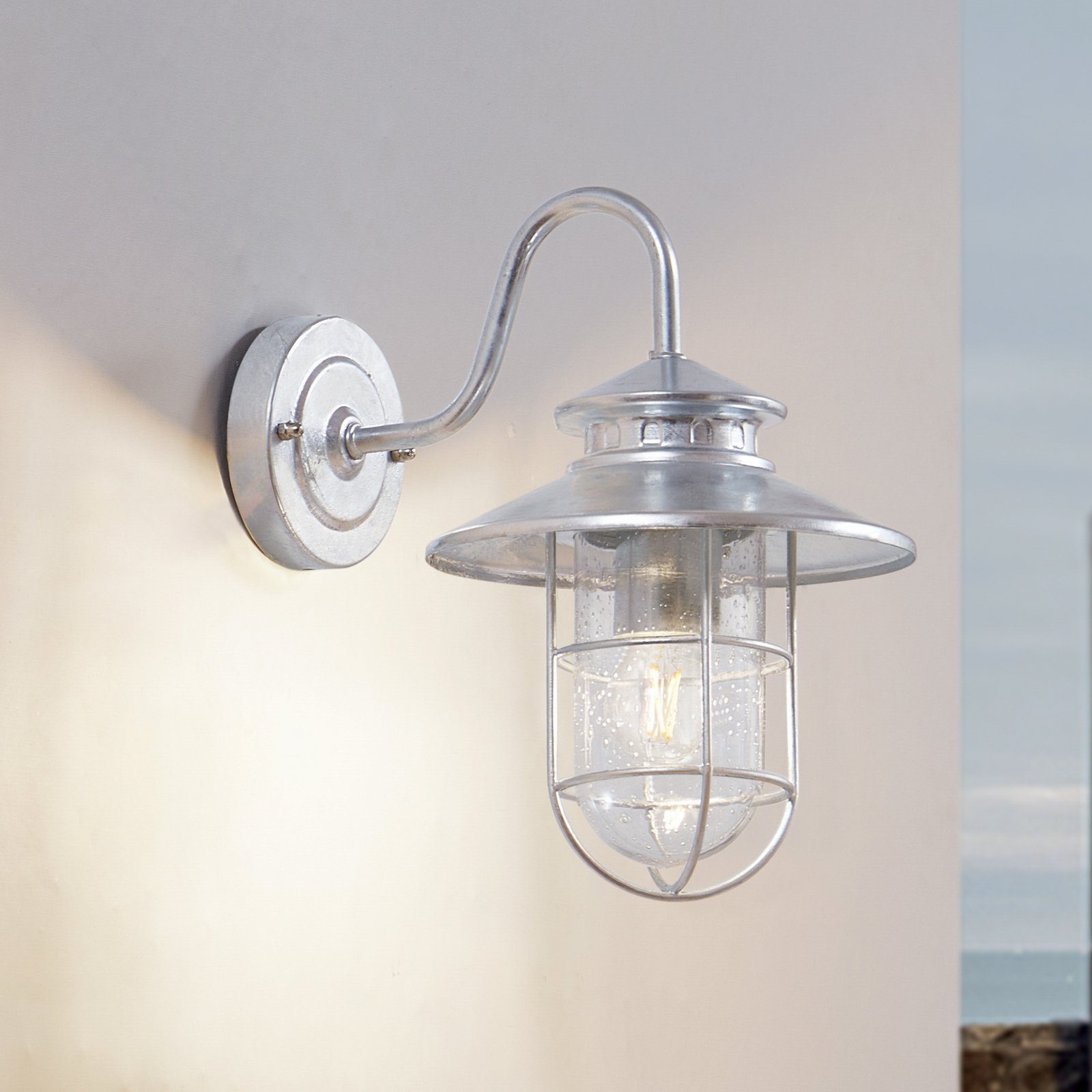 Celinor Na zewnątrz Lampa Ścienna Srebrny - Lindby