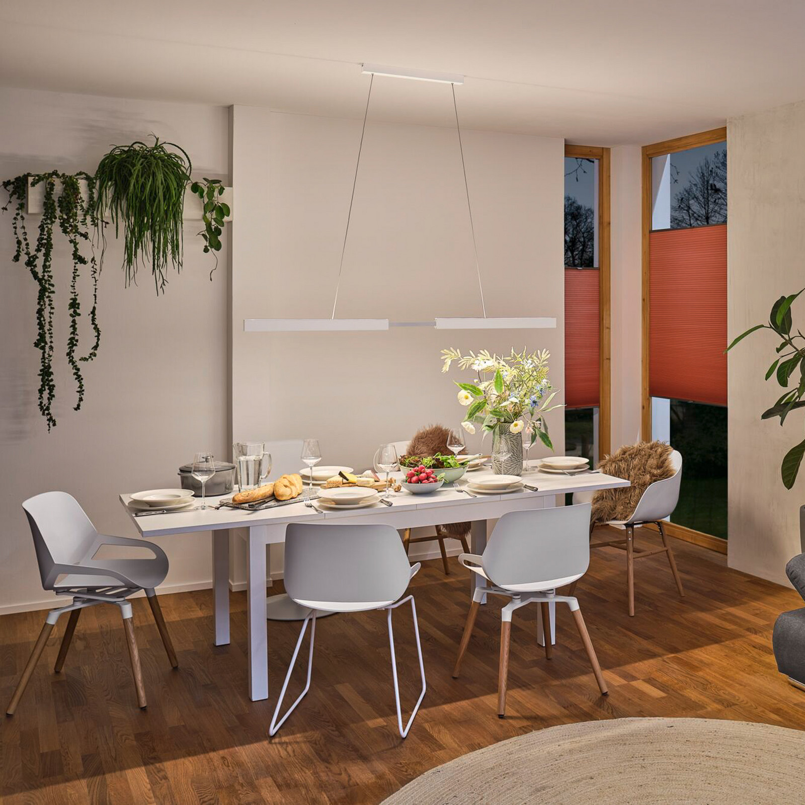 Lampă suspendată LED Paulmann Aptare ZigBee albă - Camera de zi / sufragerie - Modern - alb mat - Metal