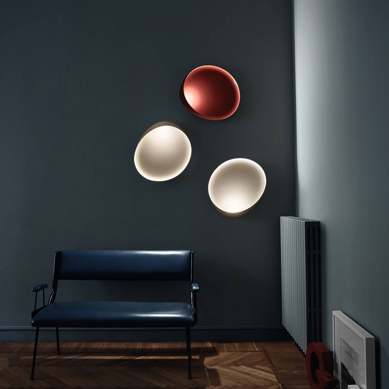Foscarini Lake kinkiet LED, czerwony