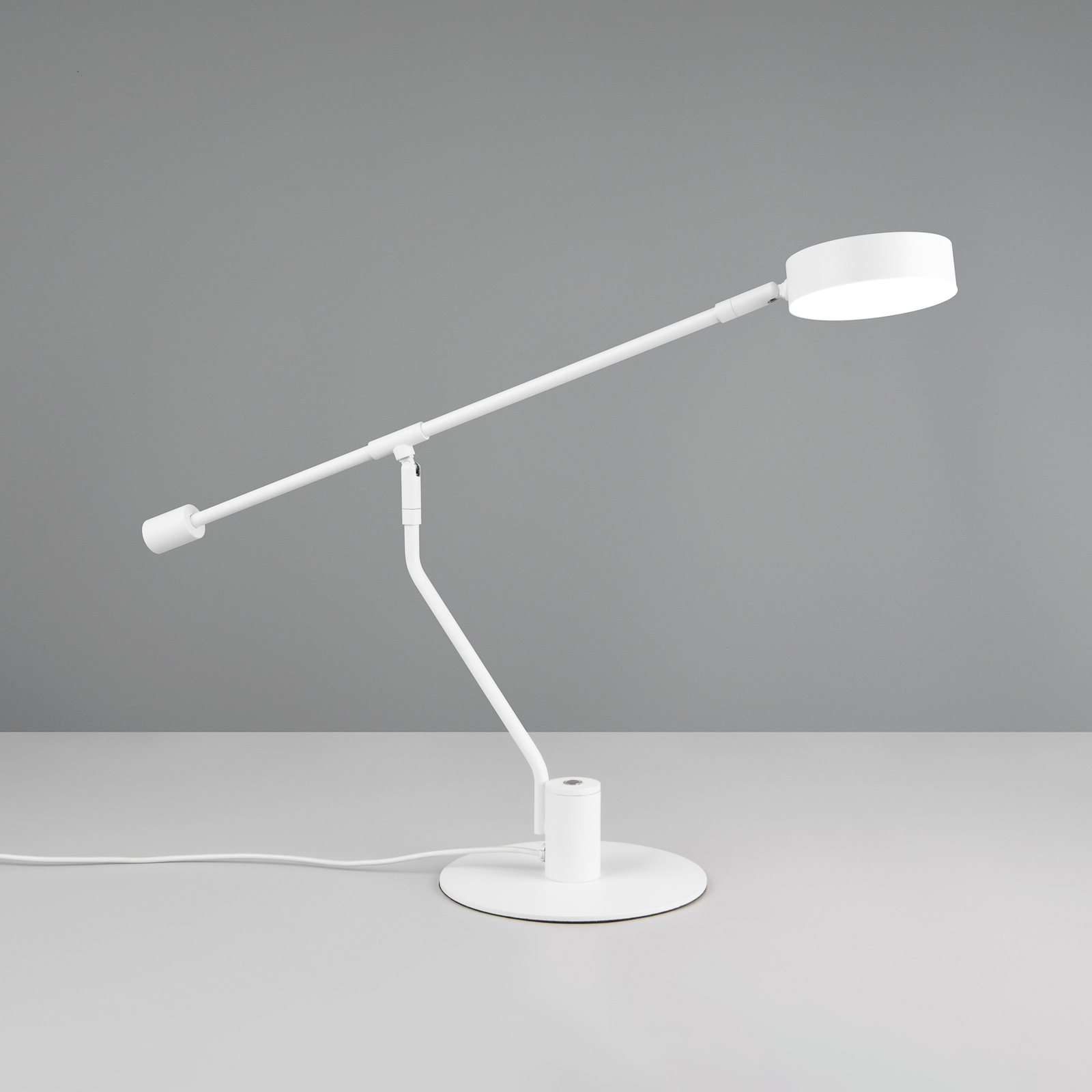 Lampe de bureau LED Manduro, blanc, métal, CCT, variateur d'intensité