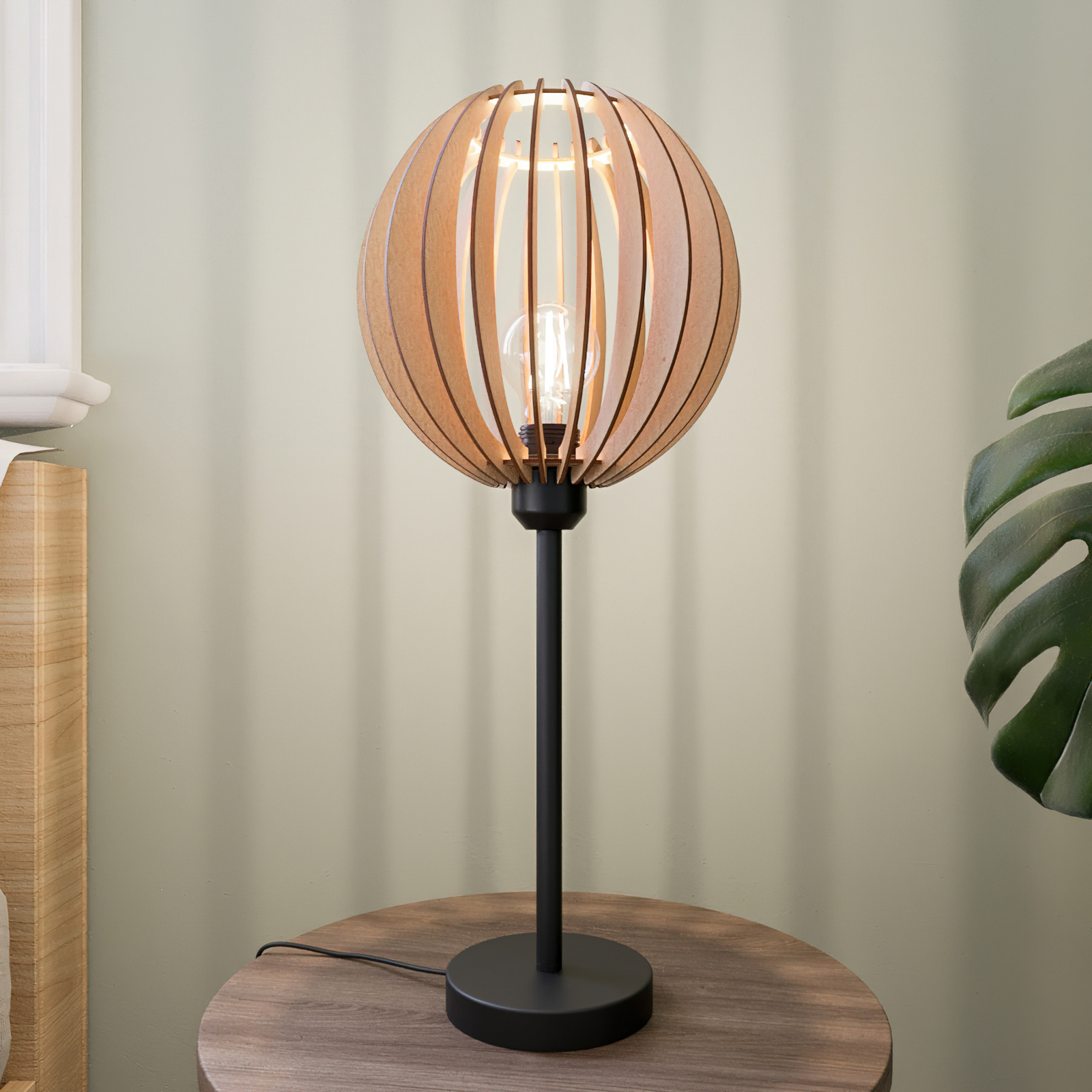 Envostar Clay table lamp, birch plywood, 47 cm