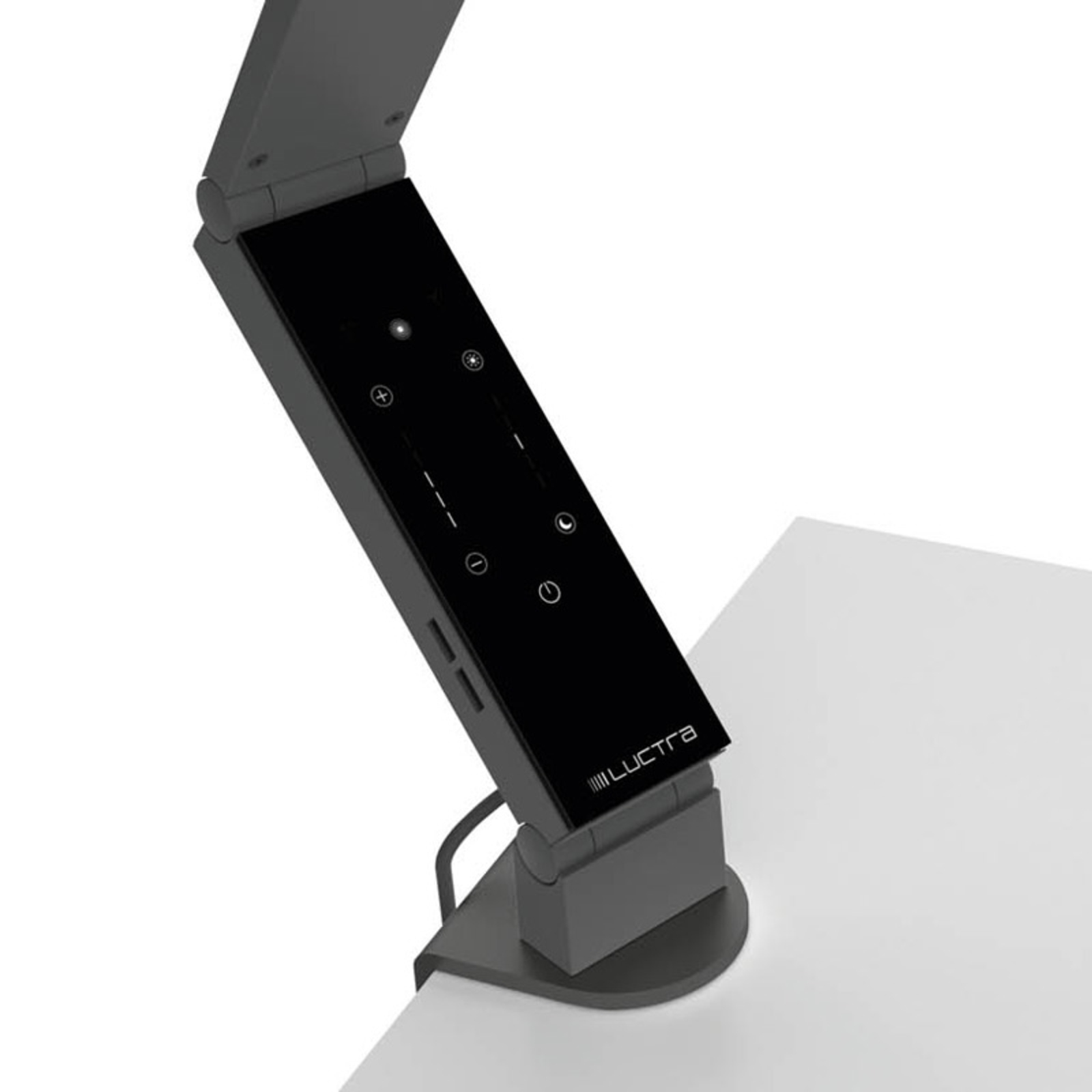 Luctra TableProLinear table lamp clamp black, for Workroom / Office, aluminium, zinc, steel, glass, plastic, 10.5 W, energy efficiency: A+, H: 90 cm