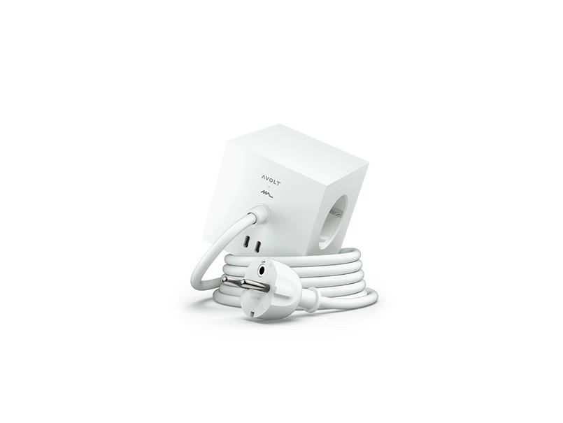 AVOLT – Square 1 w/30W Dual USB-C & Magnetic Base 1,8m ML Edition White