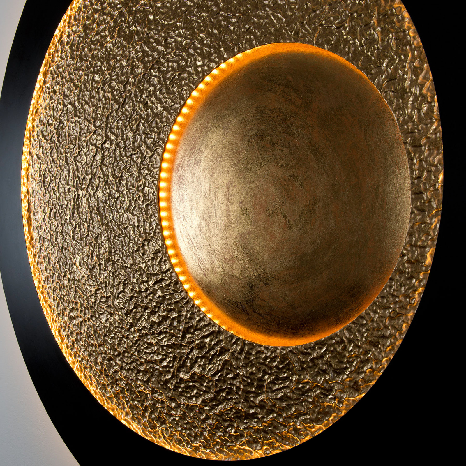 LED стенно осветление Urano, кафяво-черно/златно, Ø 120 cm, желязо