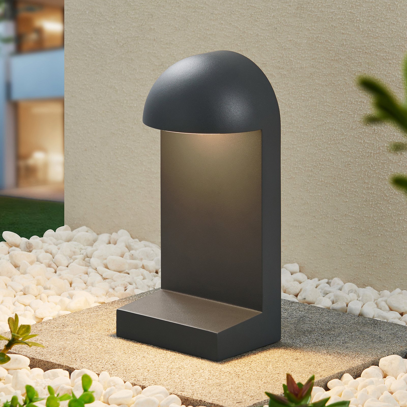 Lucande Jasmia outdoor wall lamp, dark grey, G9