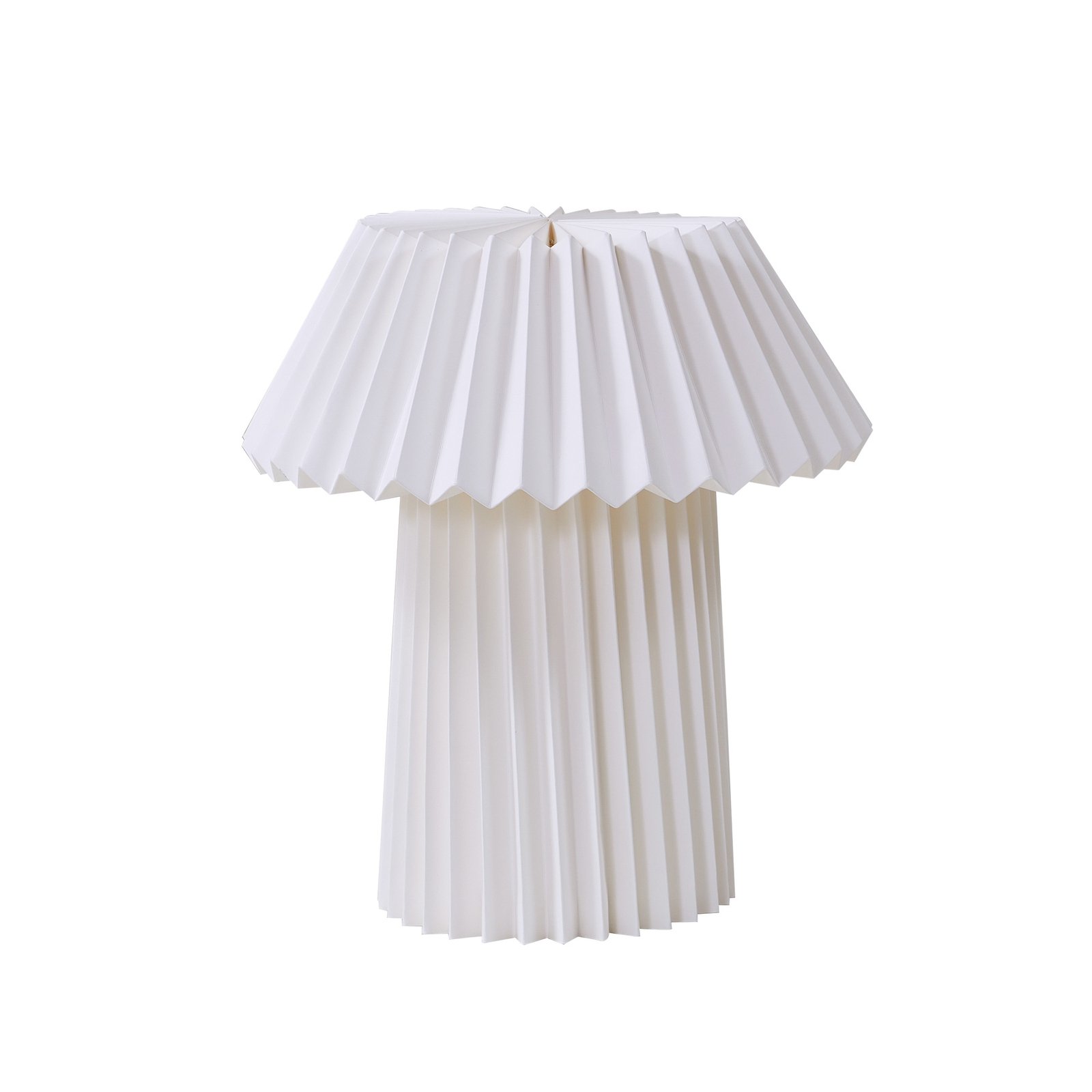Lámpara de mesa Lindby Magali, blanca, papel, Ø 34 cm, E14