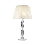 Lampada da tavolo Kolarz Pisani, cromo/bianco, altezza 72 cm, vetro/tessuto