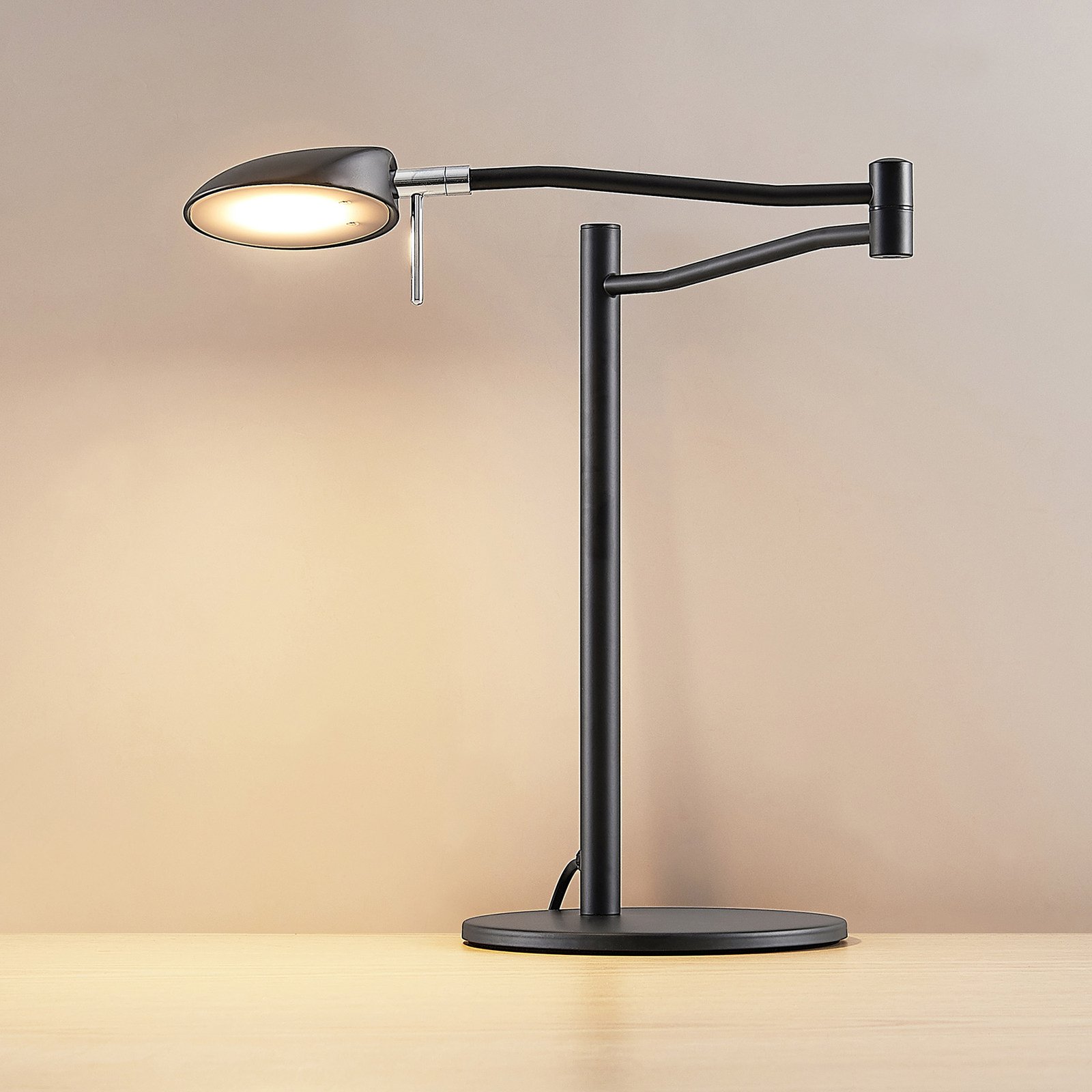 Stolná LED lampa Lucande Dessania, flexibilná