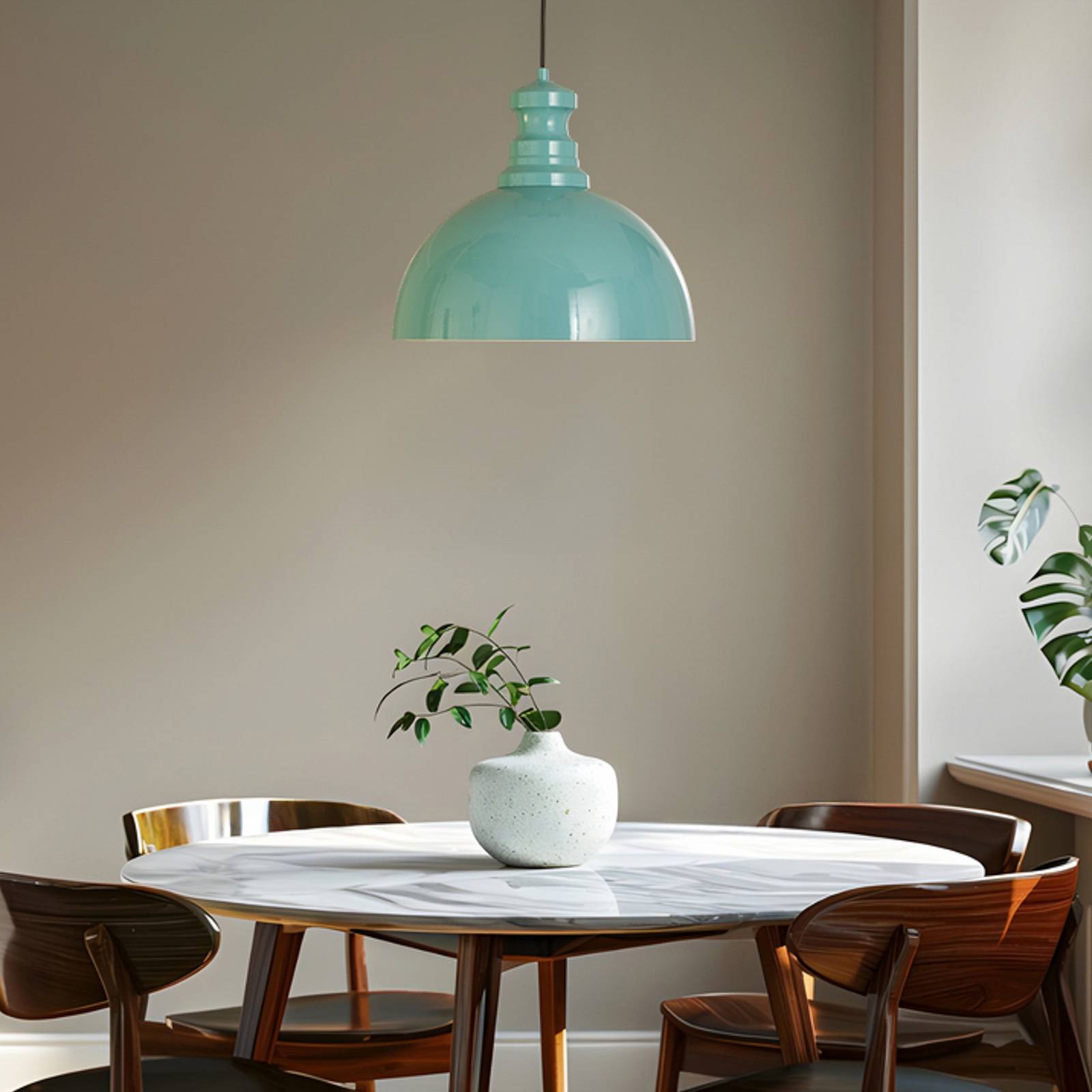 Pendelleuchte Kure, türkis, Metall, Ø 40 cm E27 günstig online kaufen