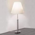 Nickel table lamp Lilly with a fabric shade, 22