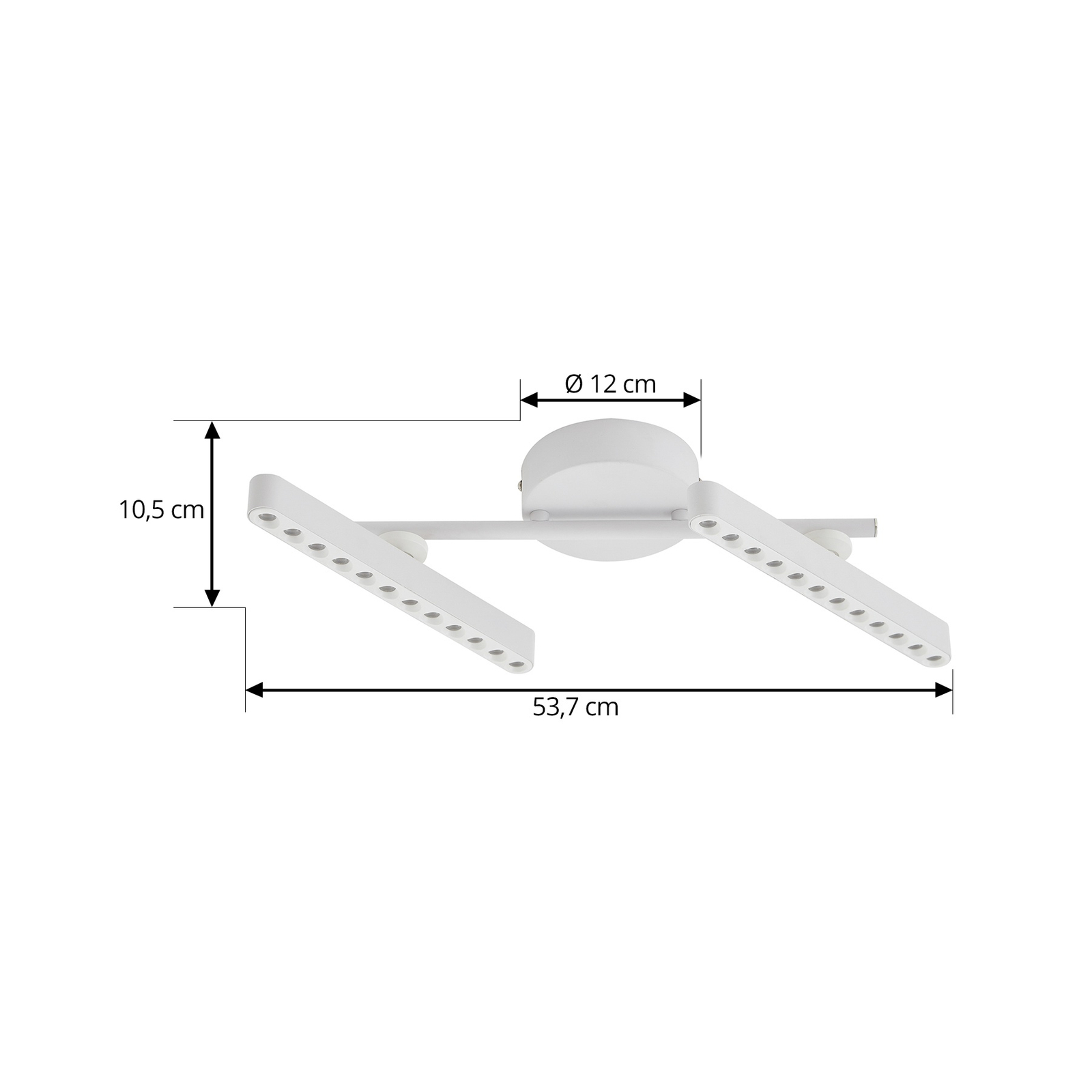 Lindby LED spot Eldrin, wit, 2-lamps, lichtpunten