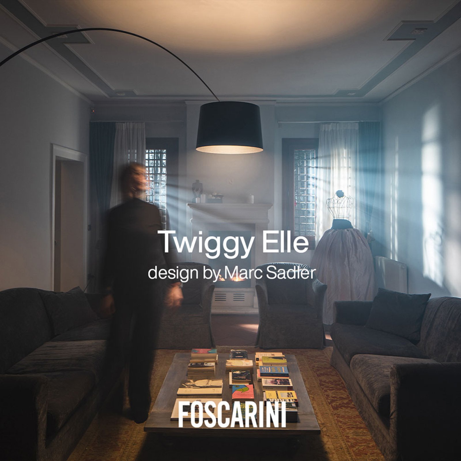 Twiggy LED-Stehleuchte schwarz - Foscarini
