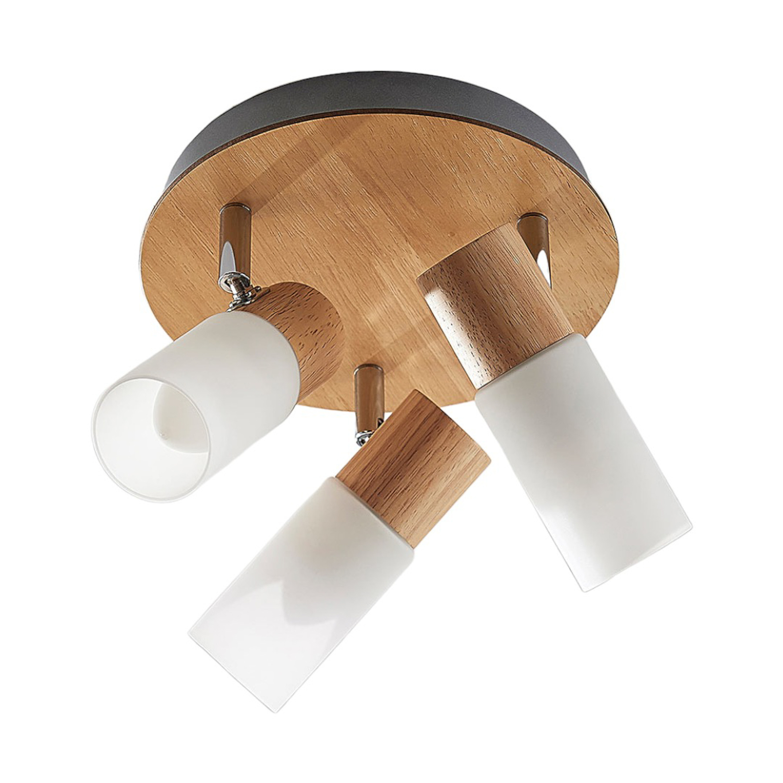 Christoph 3 Round Taklampe Wood/White - Lindby