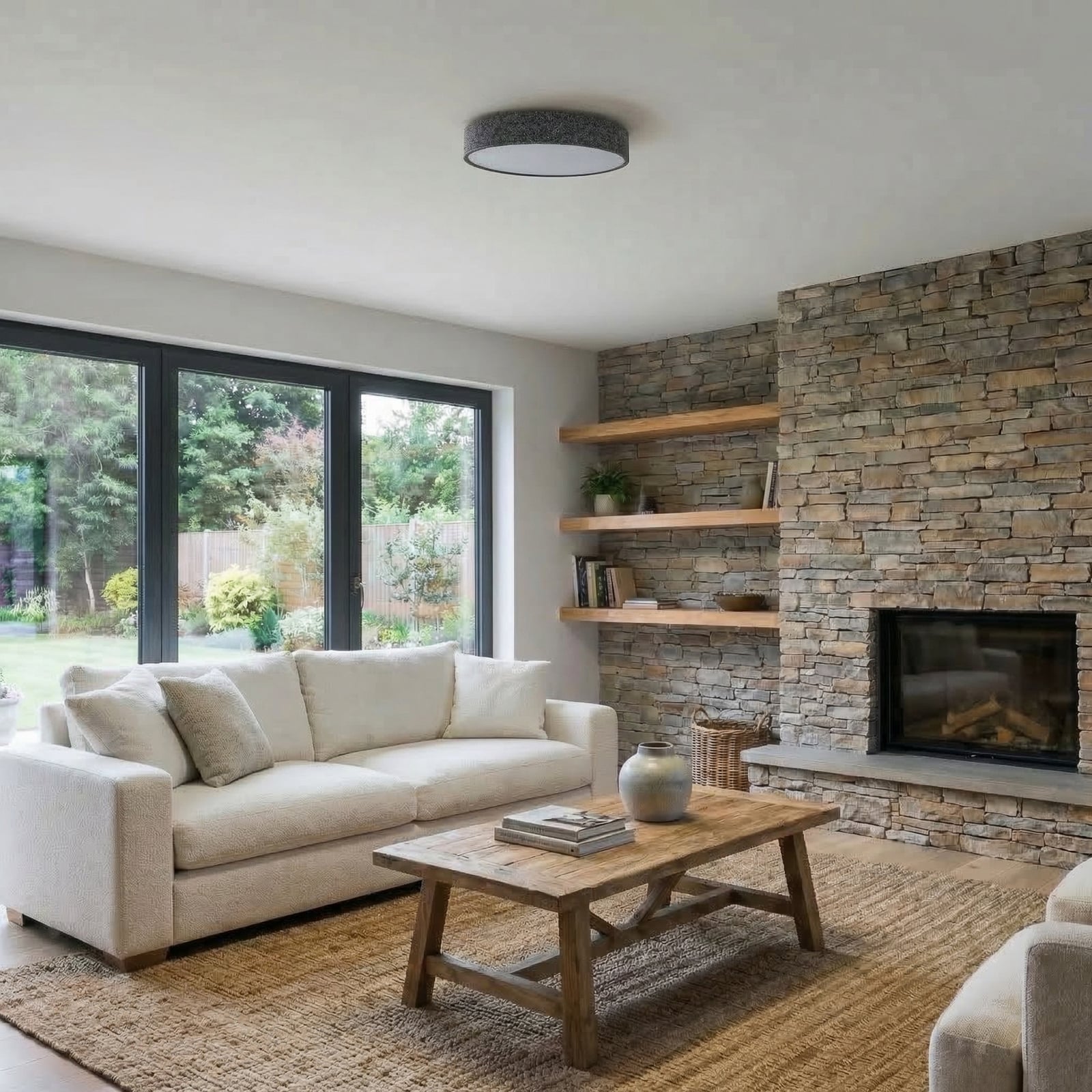 Lindby Smart Plafonnier LED Elmor Ø 45 cm gris RVB CCT