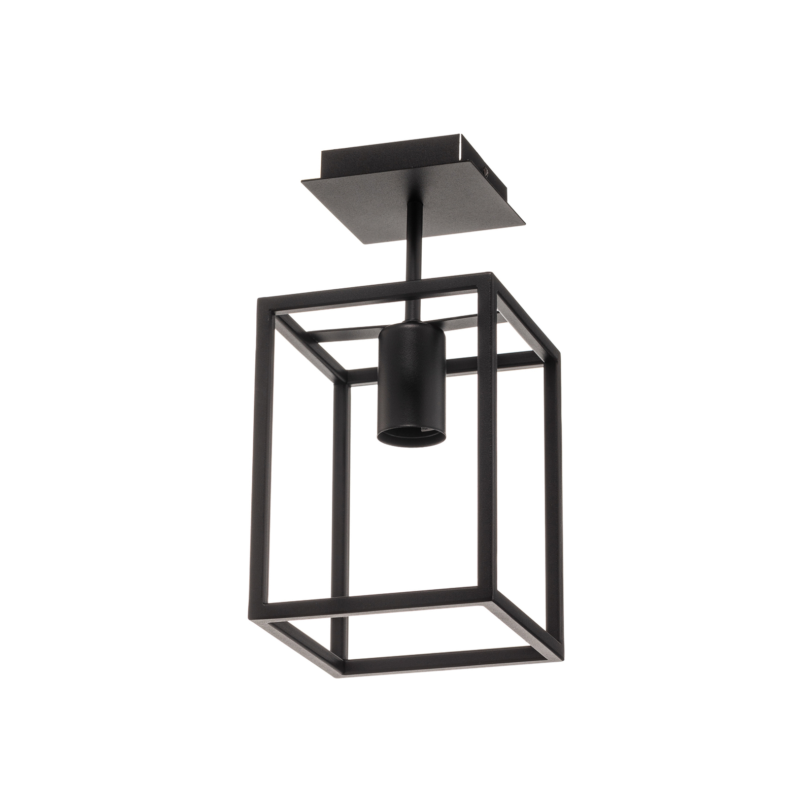 Crate ceiling light made of steel, one-bulb