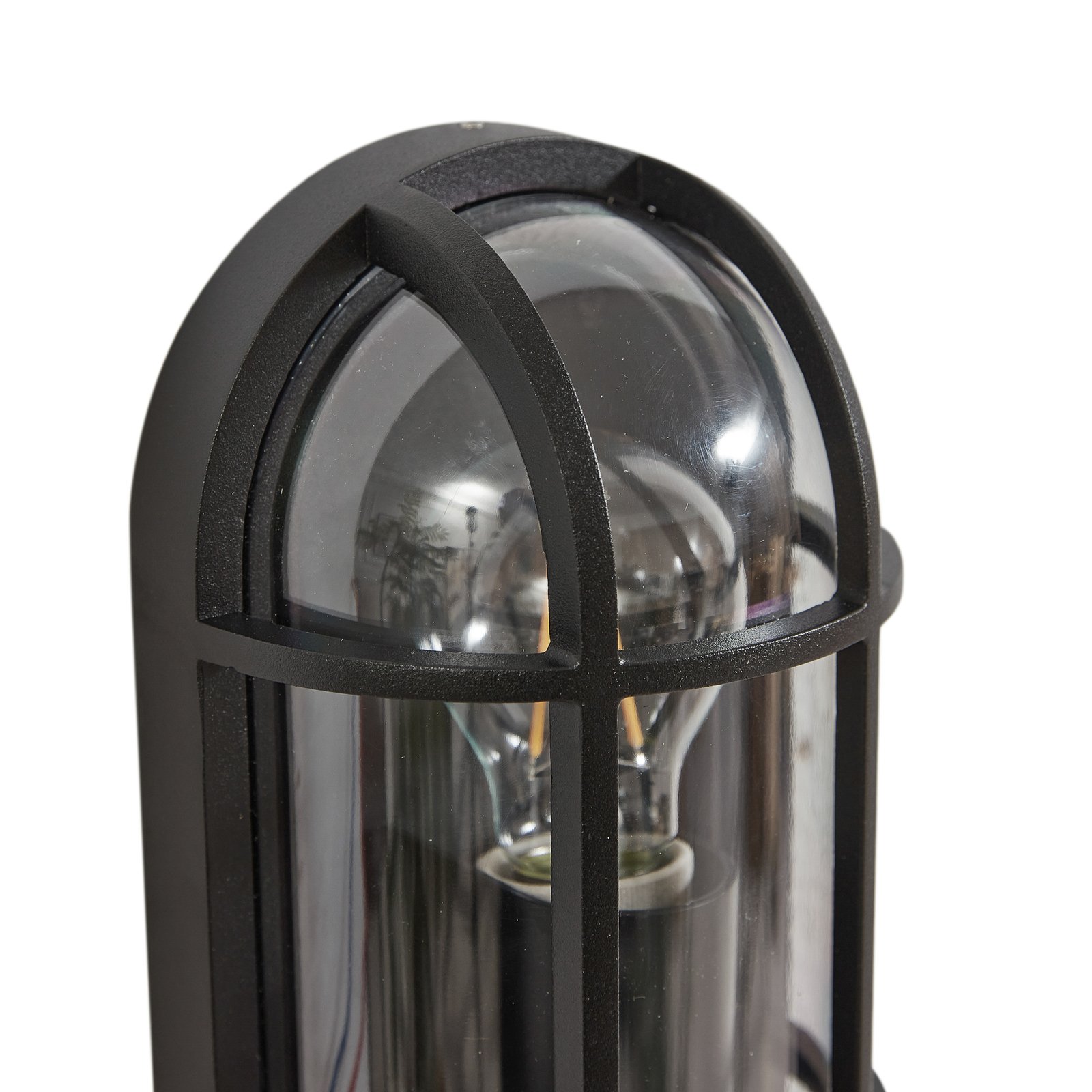 Lucande Serine kültéri fali lámpa, 27,1 cm, fekete, alumínium