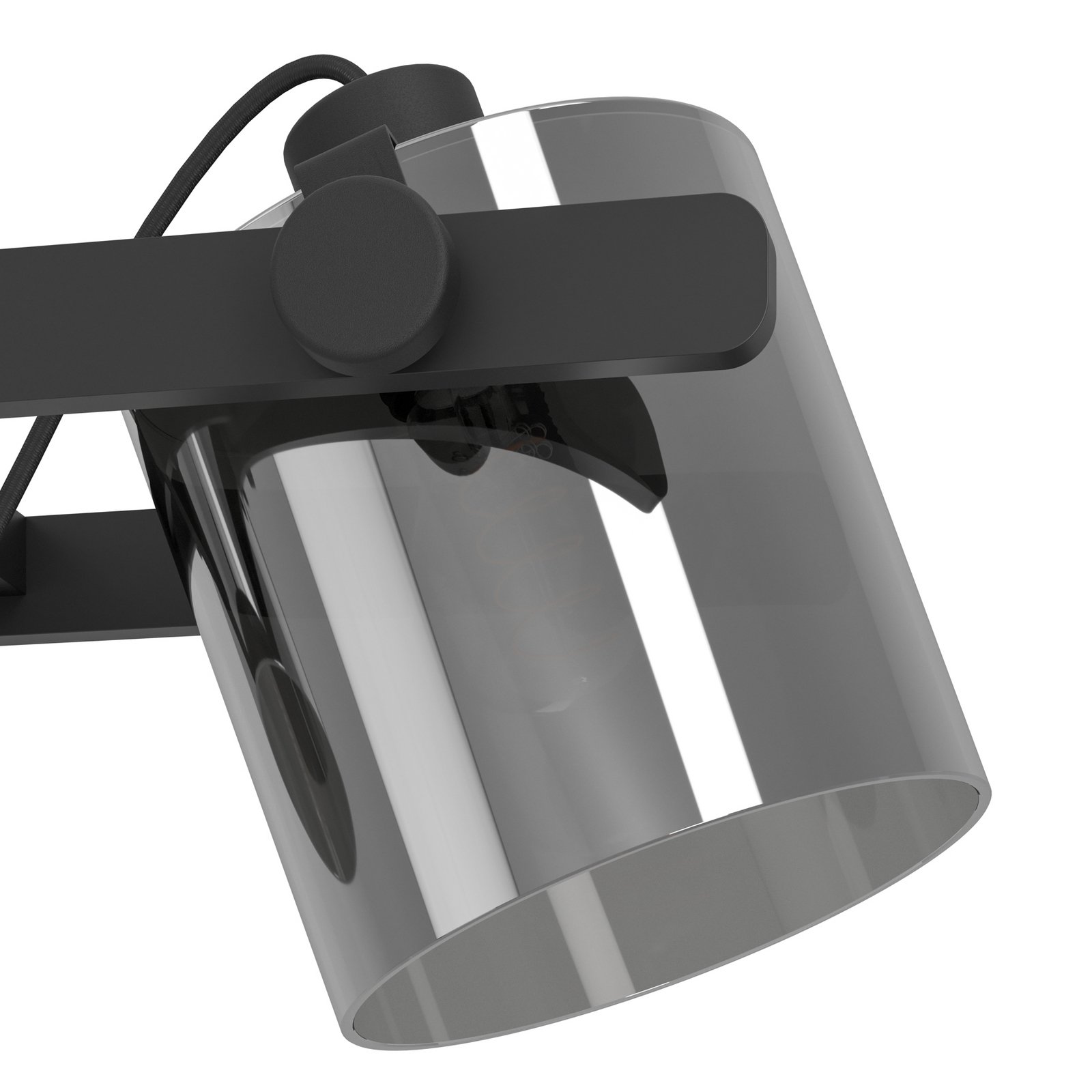 Lampa wisząca Hornwood 2, długość 78 cm, czarna, 3-punktowa.