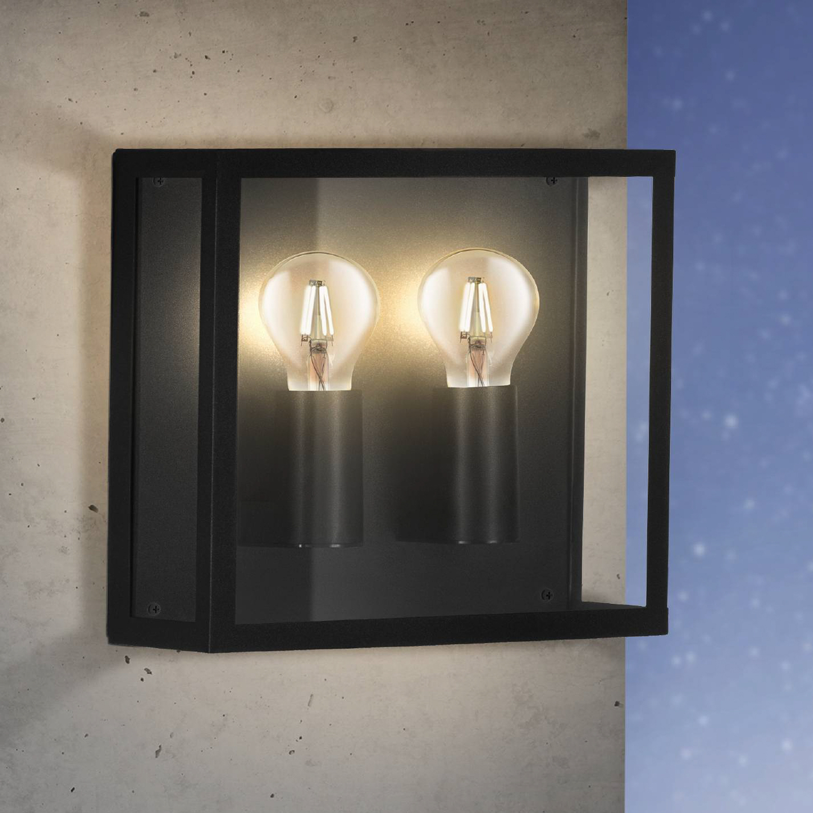 Alamonte 1 outdoor wall lamp 2-bulb up/up square