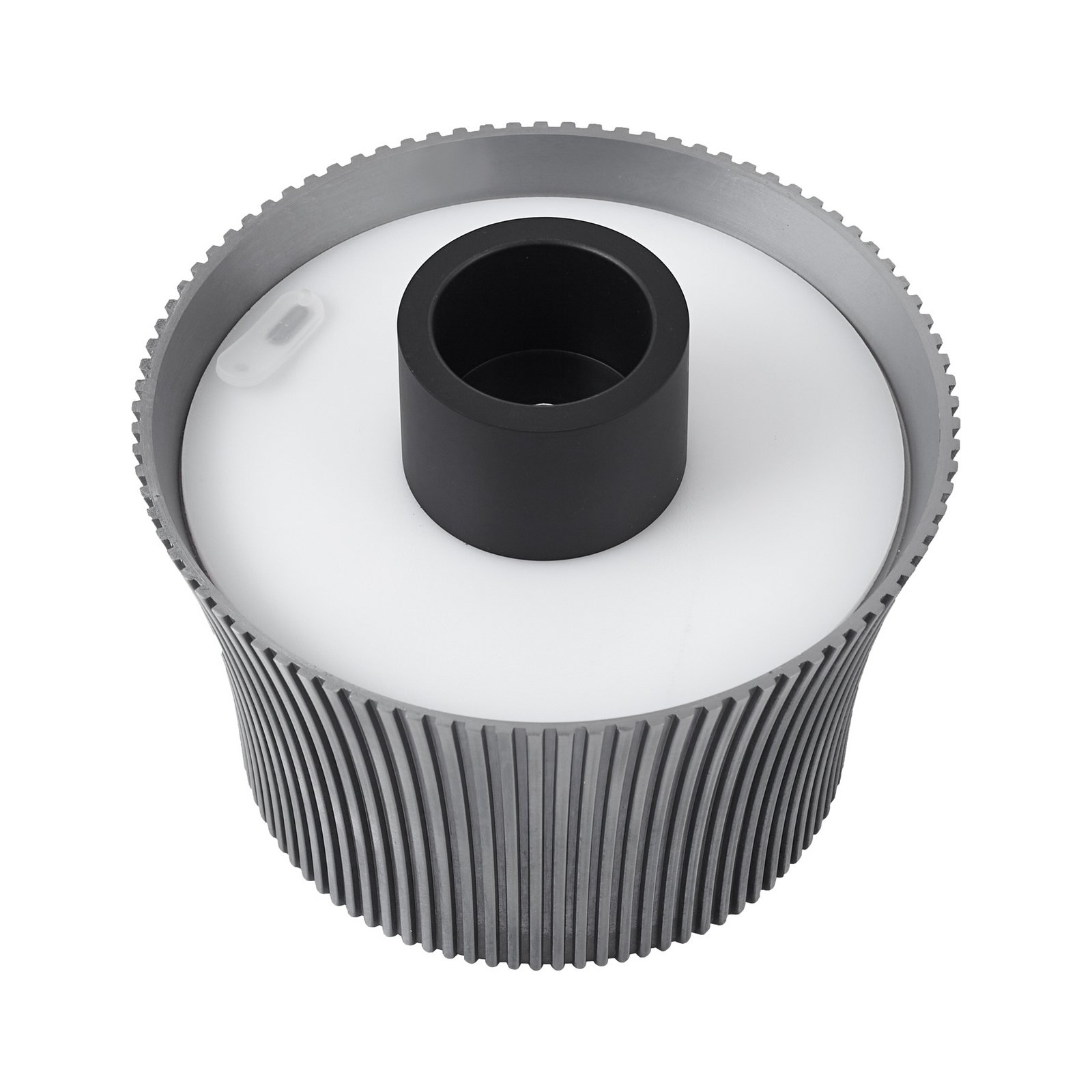 Lindby LED-Akkutischleuchte Linor, rauchgrau, USB, dimmbar